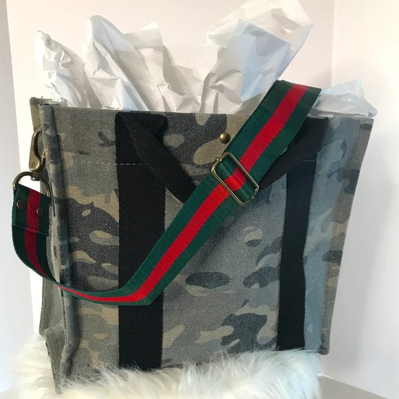 Handbags - Canvas Tote with Detachable Strap